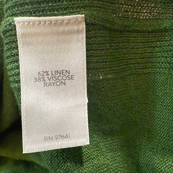 J.Jill Green Linen Blend Sweater Dress, Size Medium Tall - Picture 7 of 7
